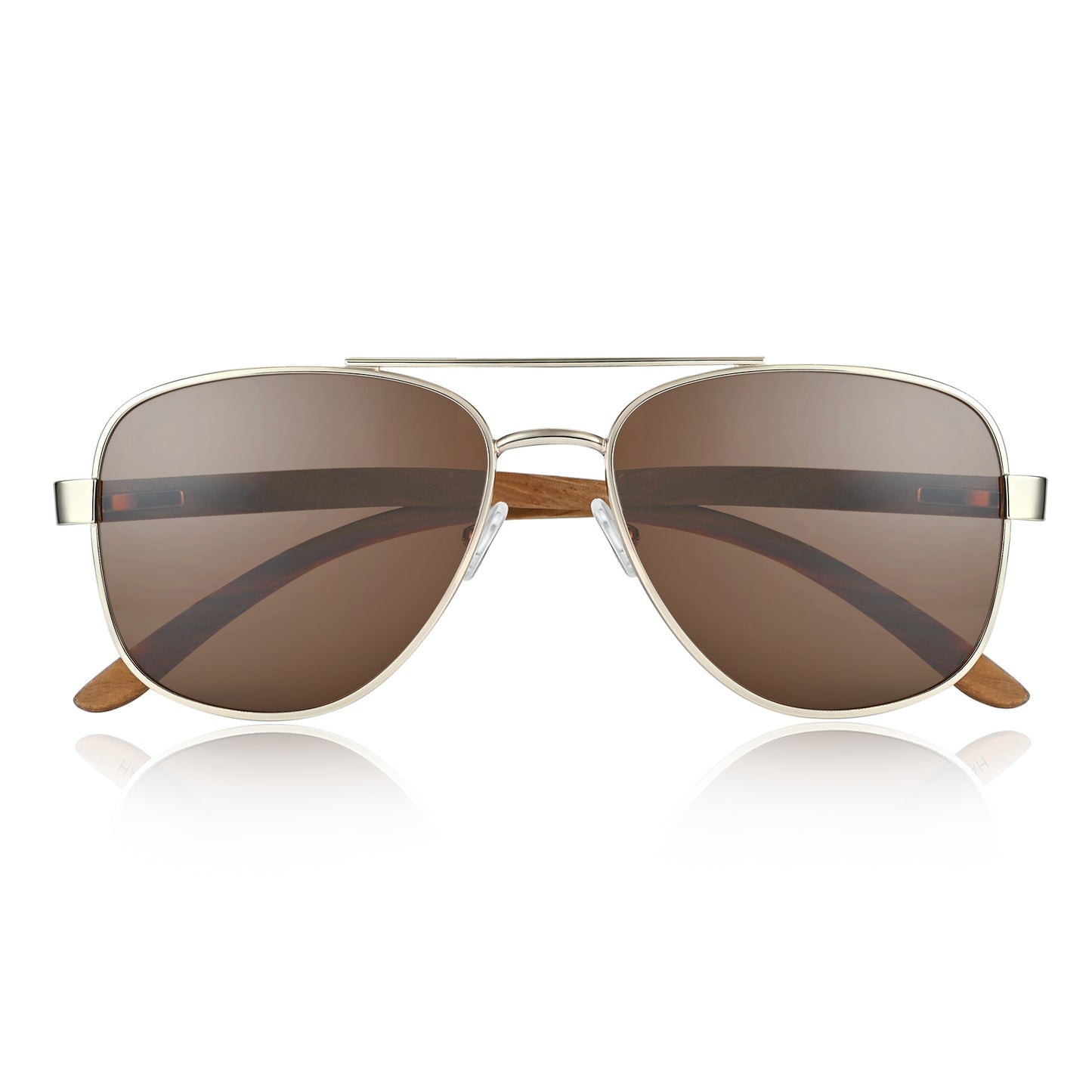 Earth Wood Kotor Polarized Sunglasses - Zebra/Brown - ESG600-2
