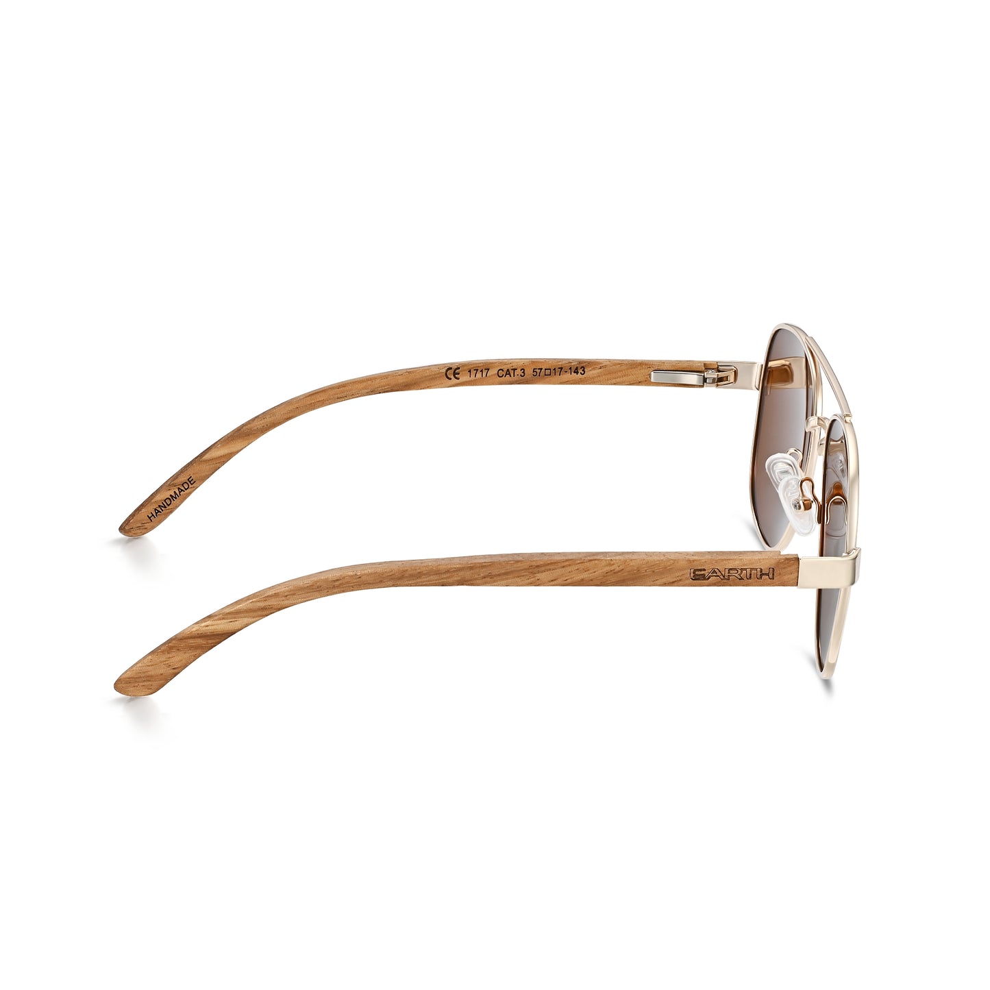 Earth Wood Kotor Polarized Sunglasses - Zebra/Brown - ESG600-2