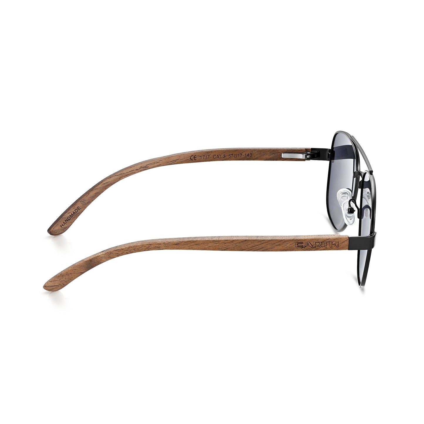 Earth Wood Kotor Polarized Sunglasses - Dark Brown/Black - ESG600-3