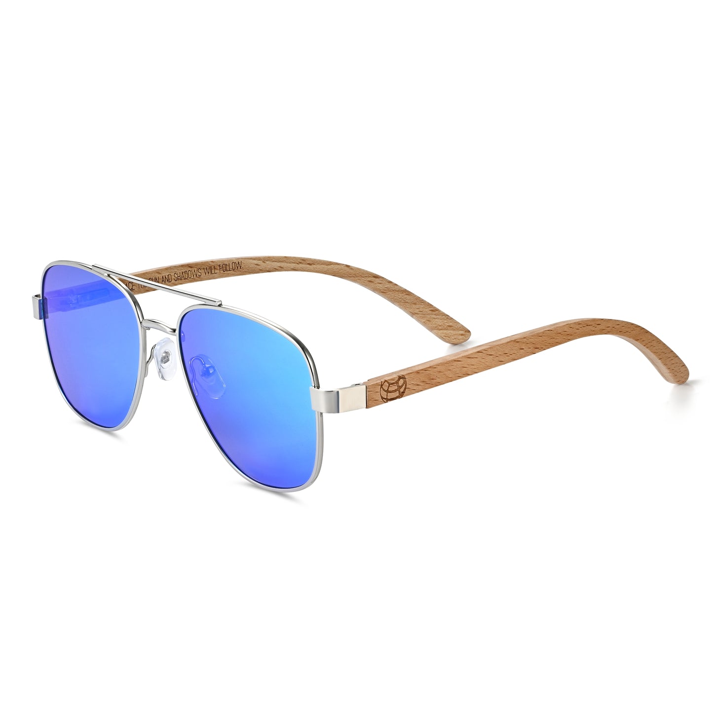 Earth Wood Kotor Polarized Sunglasses - Bamboo/Blue - ESG600-4