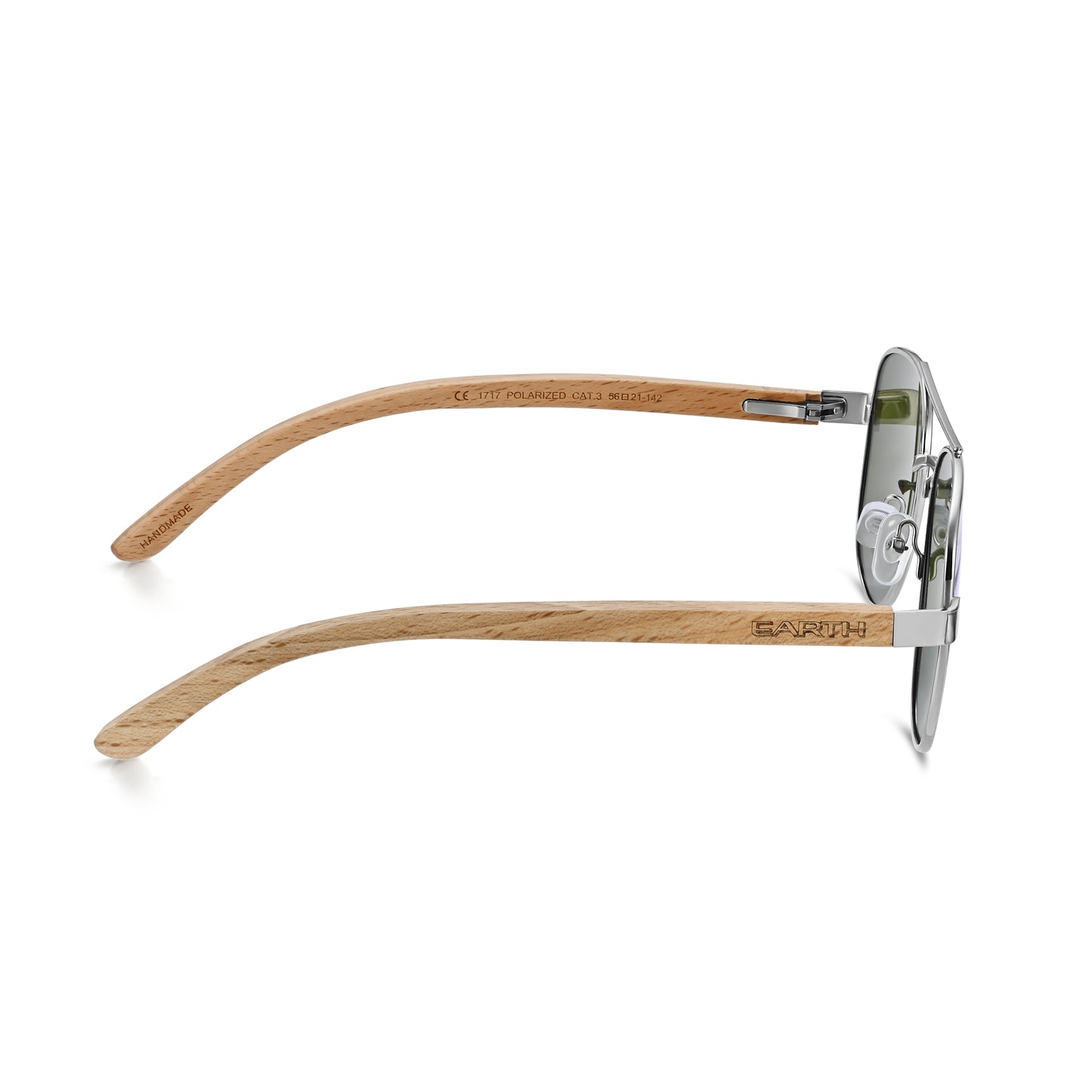 Earth Wood Kotor Polarized Sunglasses - Bamboo/Blue - ESG600-4