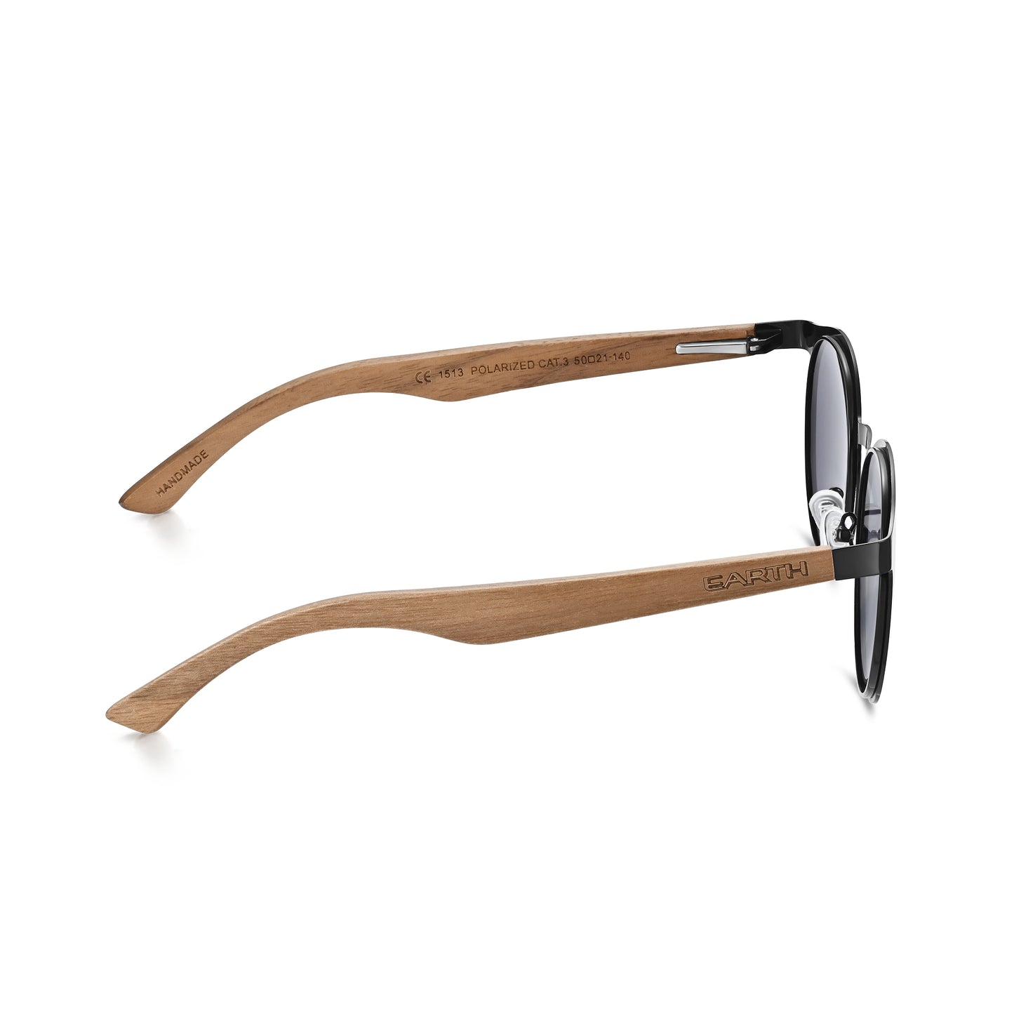 Earth Wood Reine Polarized Sunglasses - Dark Brown/Black - ESG601-1