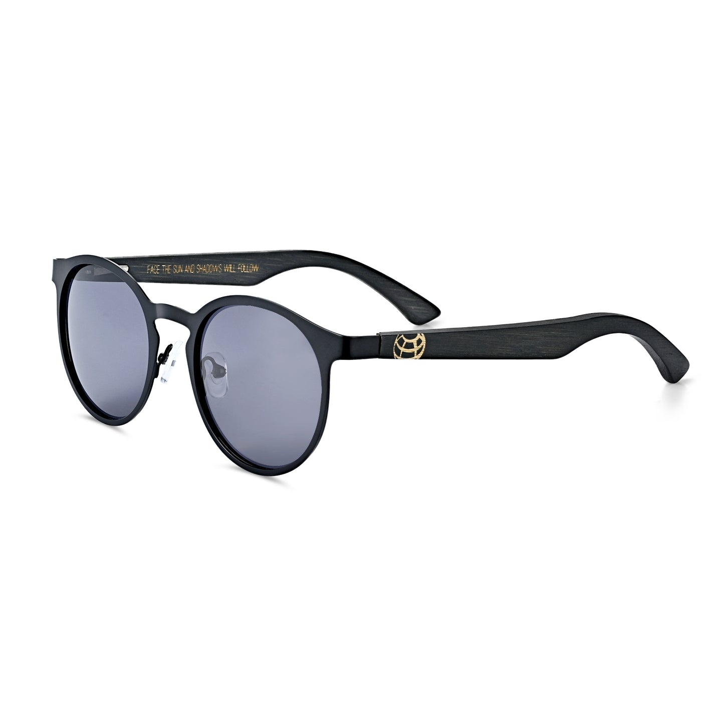 Earth Wood Reine Polarized Sunglasses - Black/Black - ESG601-3