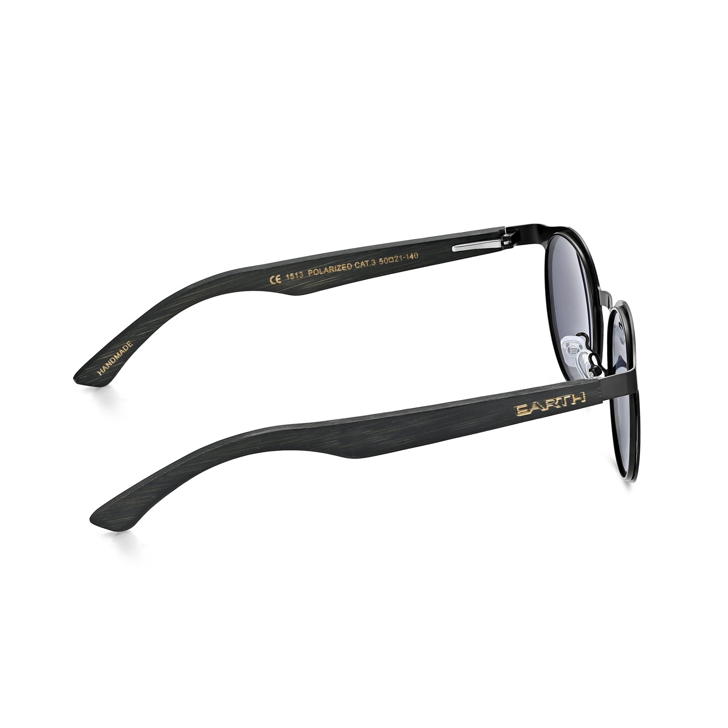 Earth Wood Reine Polarized Sunglasses - Black/Black - ESG601-3