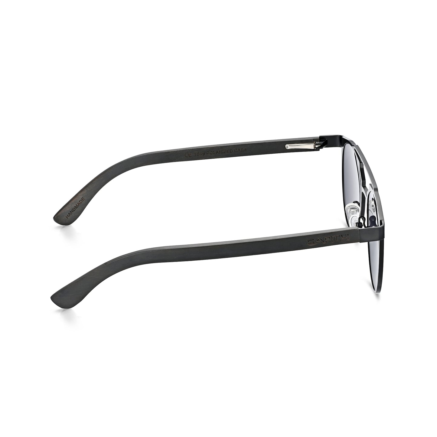 Earth Wood Positano Polarized Sunglasses - Black/Black - ESG602-3