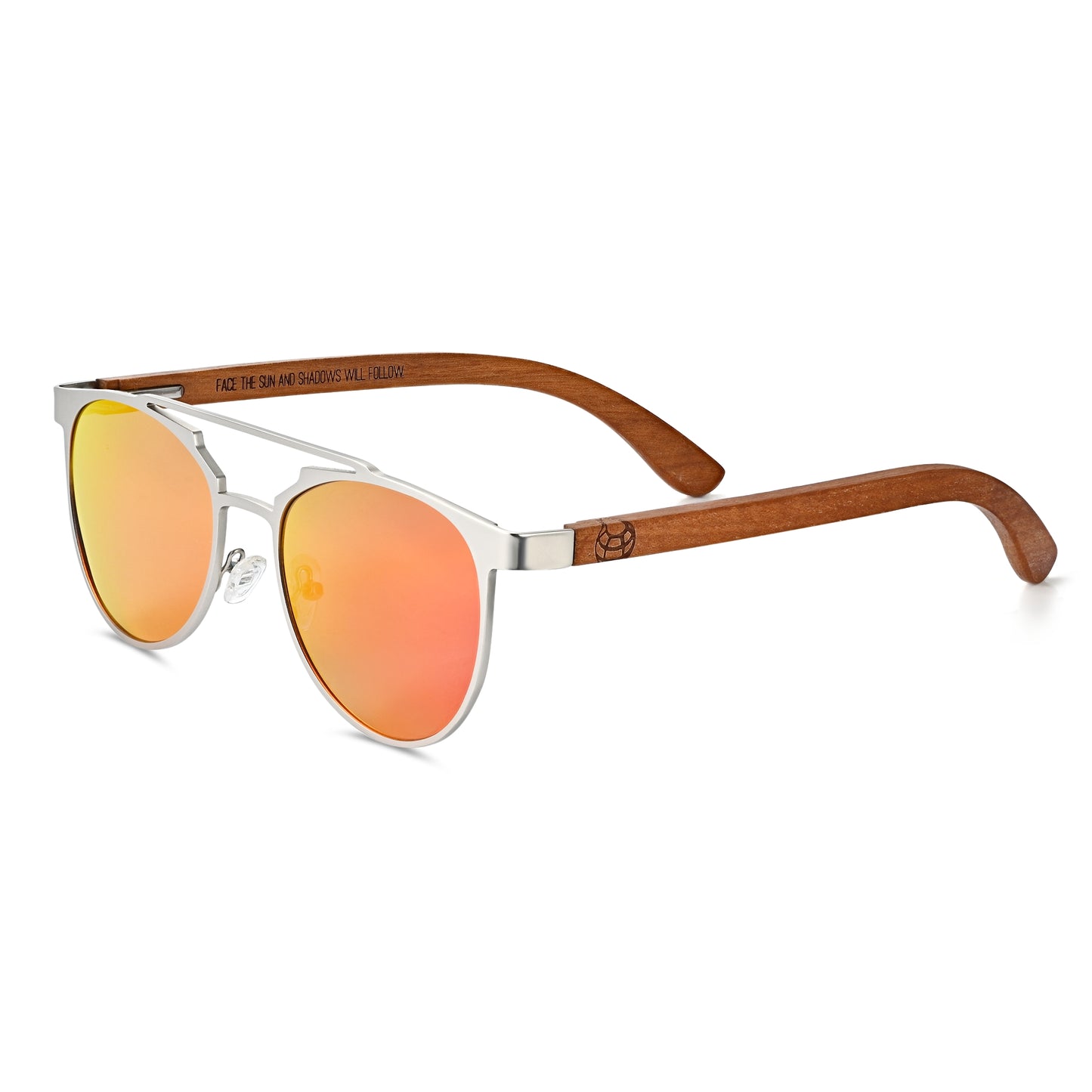 Earth Wood Positano Polarized Sunglasses - Redwood/Orange-Yellow - ESG602-4