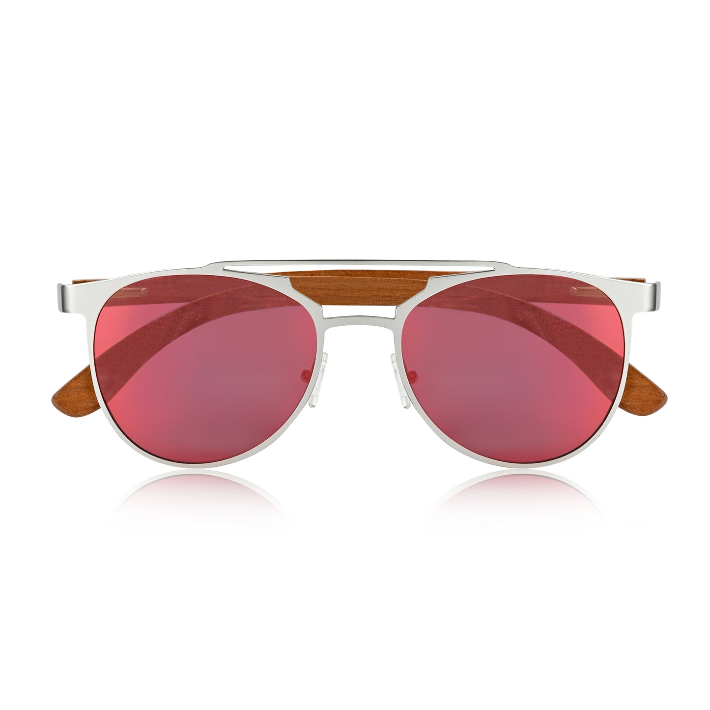 Earth Wood Positano Polarized Sunglasses - Redwood/Orange-Yellow - ESG602-4