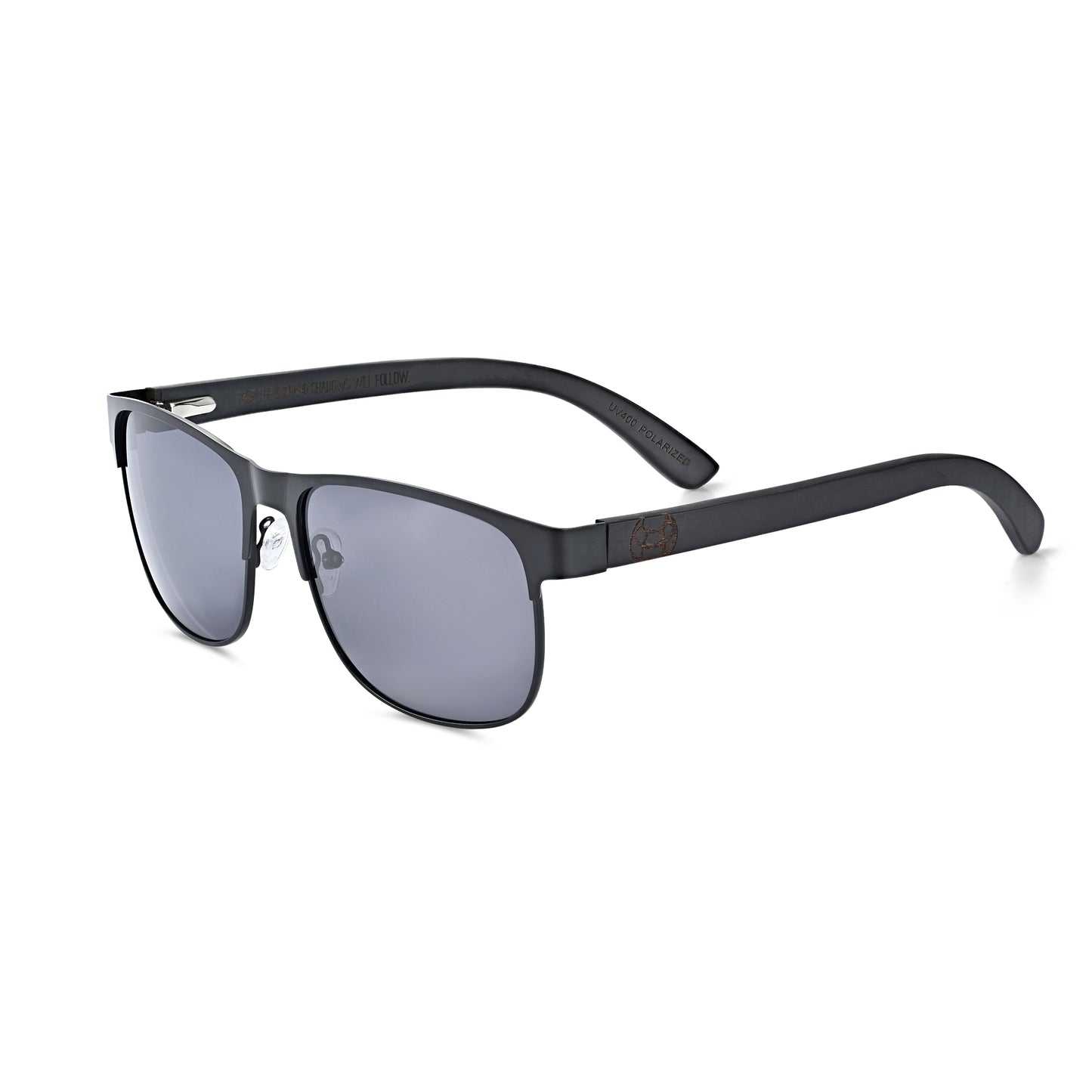 Earth Wood Troon Polarized Sunglasses - Black/Black - ESG603-1