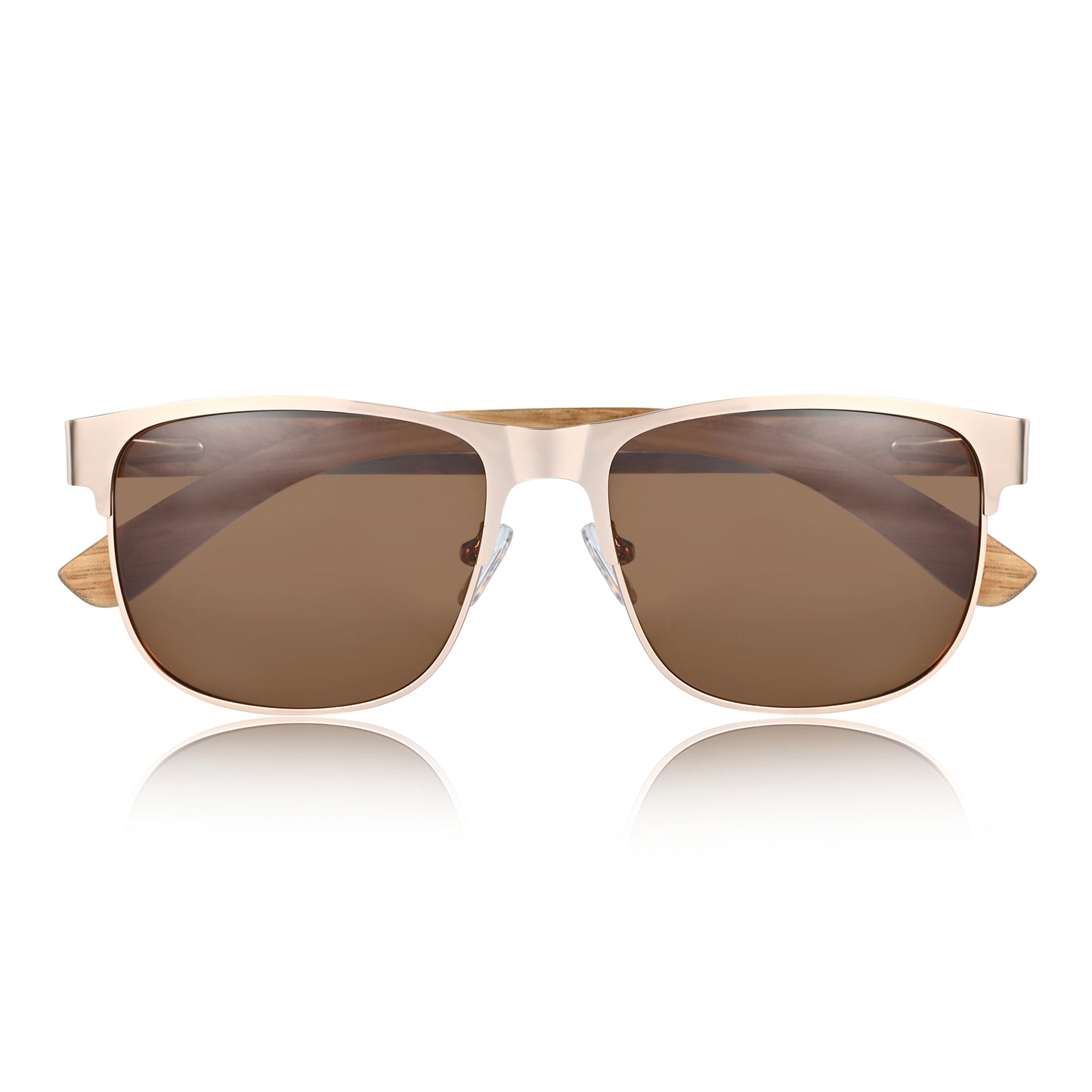 Earth Wood Troon Polarized Sunglasses - Zebra/Brown - ESG603-2