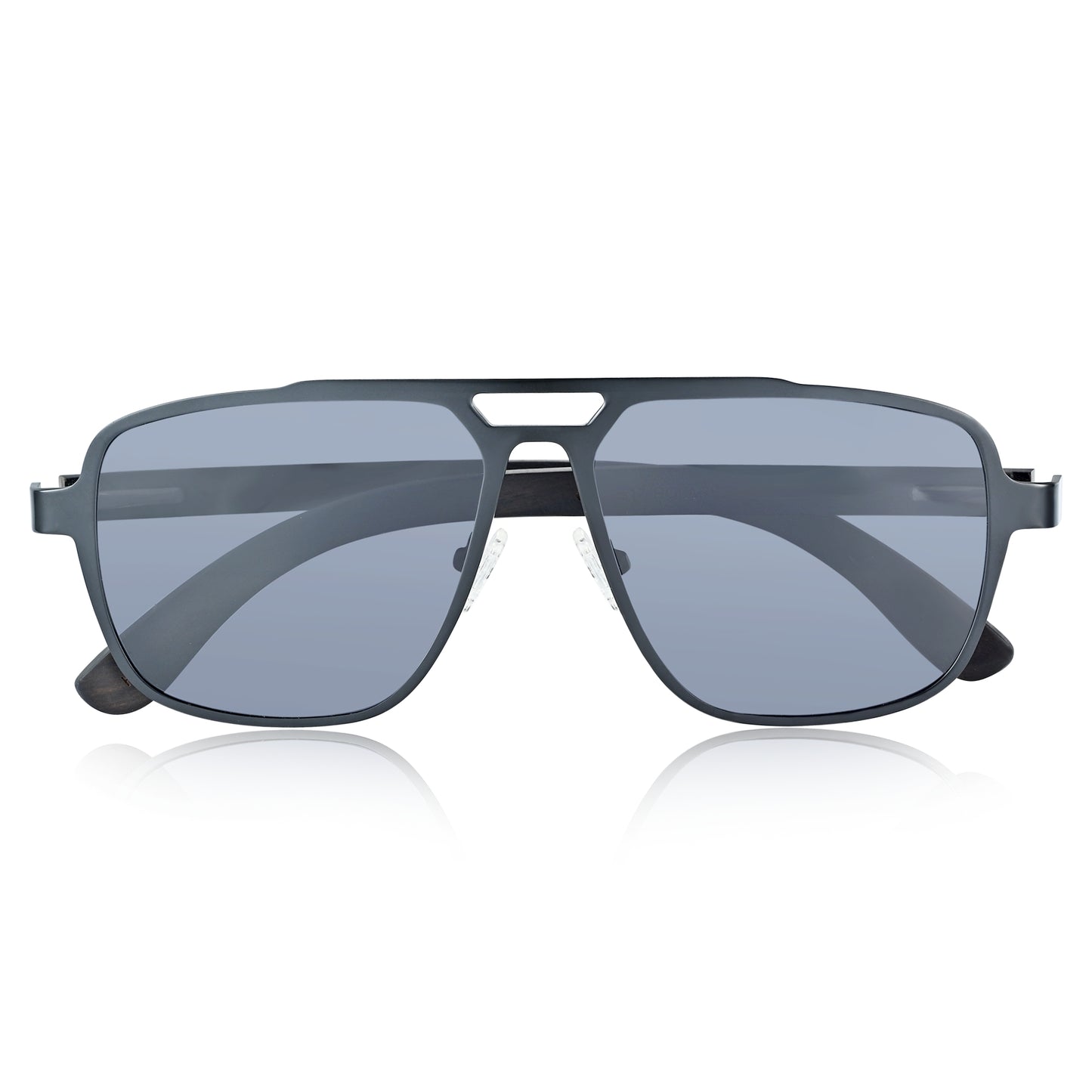 Earth Wood Avila Polarized Sunglasses - Black/Black - ESG604-1