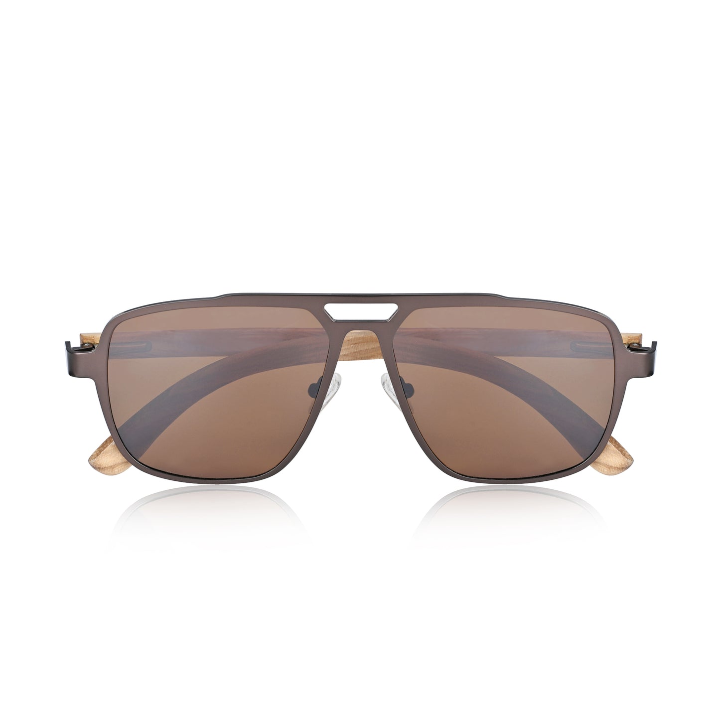 Earth Wood Avila Polarized Sunglasses - Zebra/Brown - ESG604-2