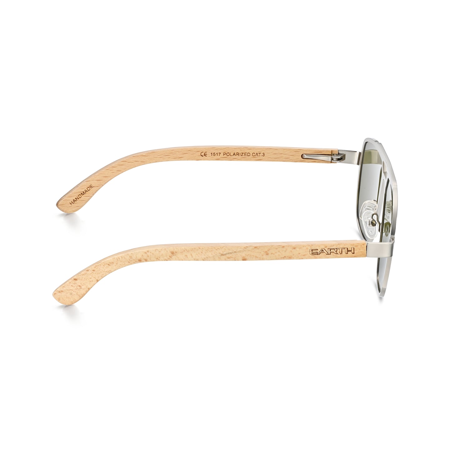 Earth Wood Avila Polarized Sunglasses - Bamboo/Blue - ESG604-4