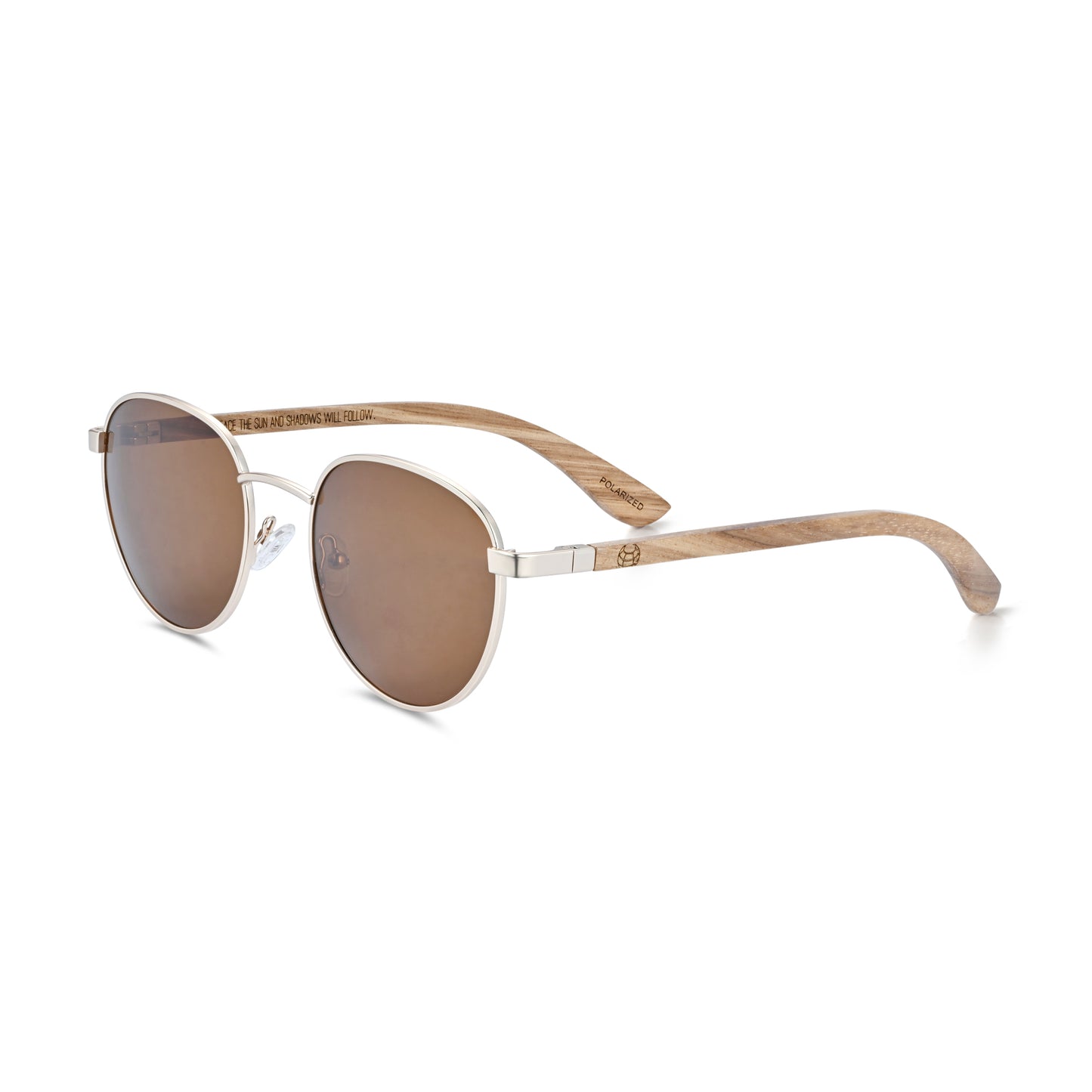 Earth Wood Boracay Polarized Sunglasses - Zebra/Brown - ESG605-2