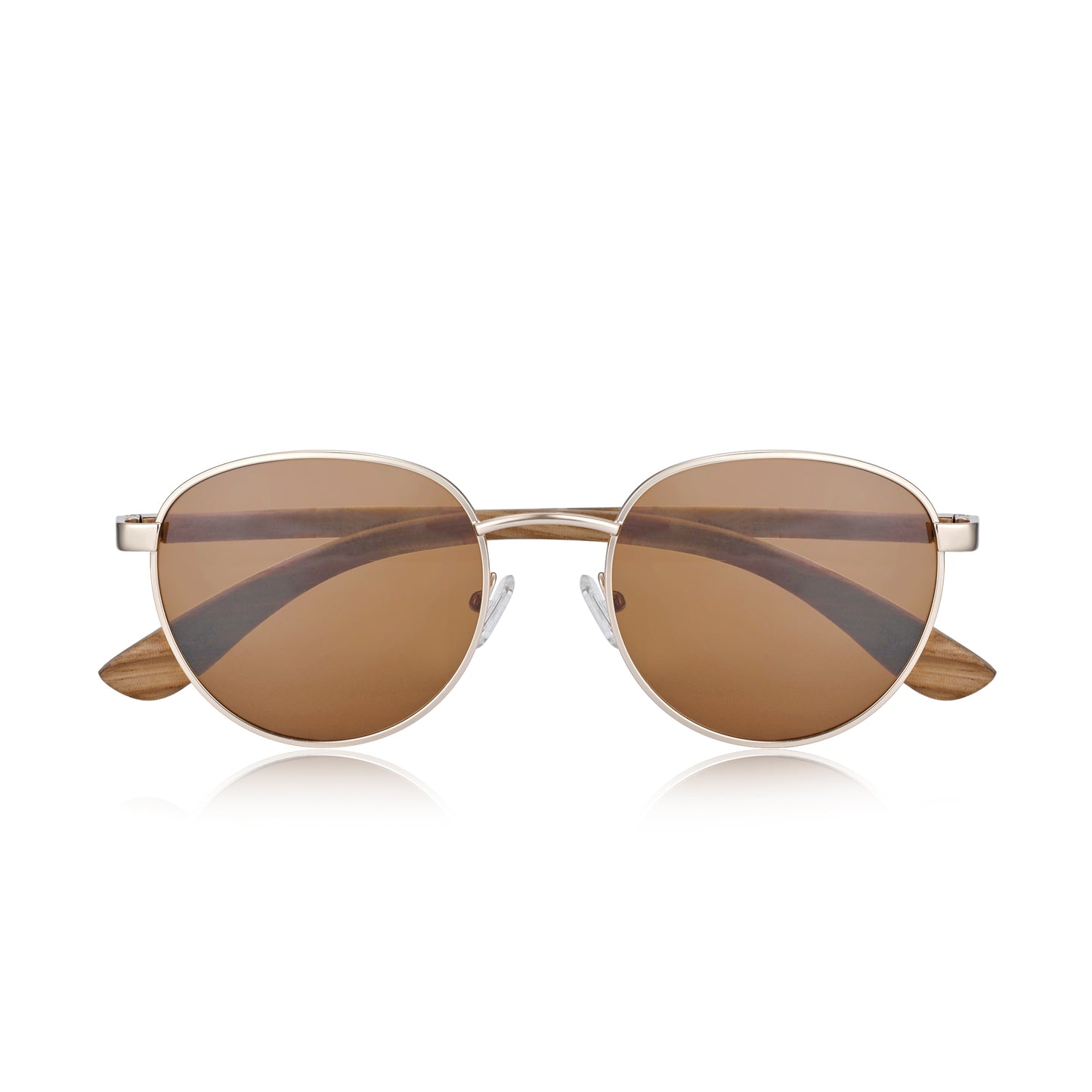 Earth Wood Boracay Polarized Sunglasses - Zebra/Brown - ESG605-2