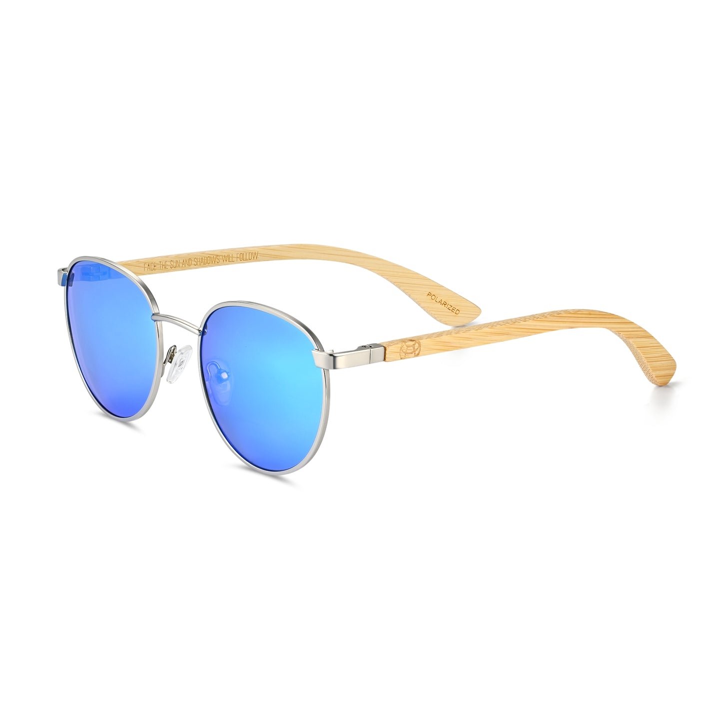 Earth Wood Boracay Polarized Sunglasses - Bamboo/Blue - ESG605-3