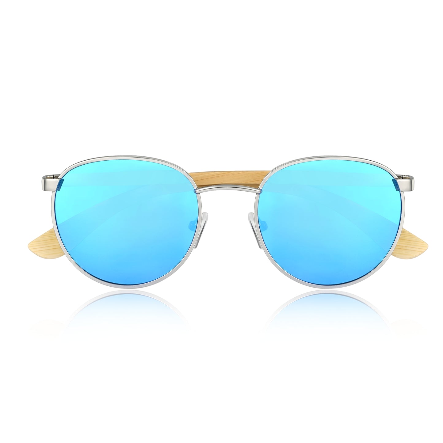 Earth Wood Boracay Polarized Sunglasses - Bamboo/Blue - ESG605-3