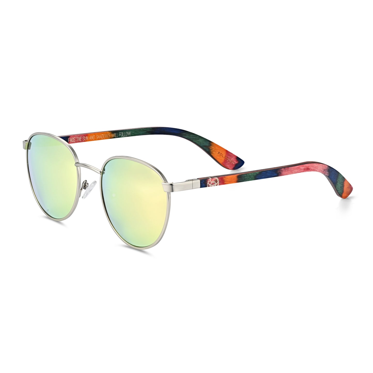 Earth Wood Boracay Polarized Sunglasses - Rainbow/Green - ESG605-4