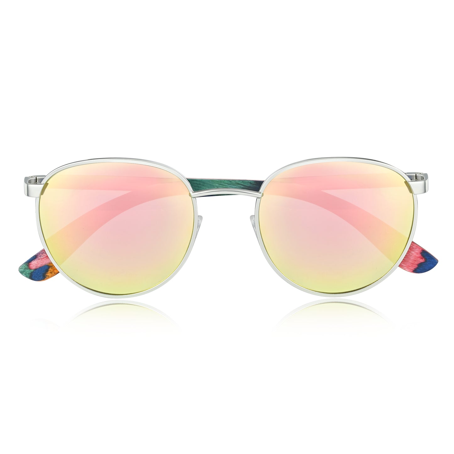 Earth Wood Boracay Polarized Sunglasses - Rainbow/Green - ESG605-4