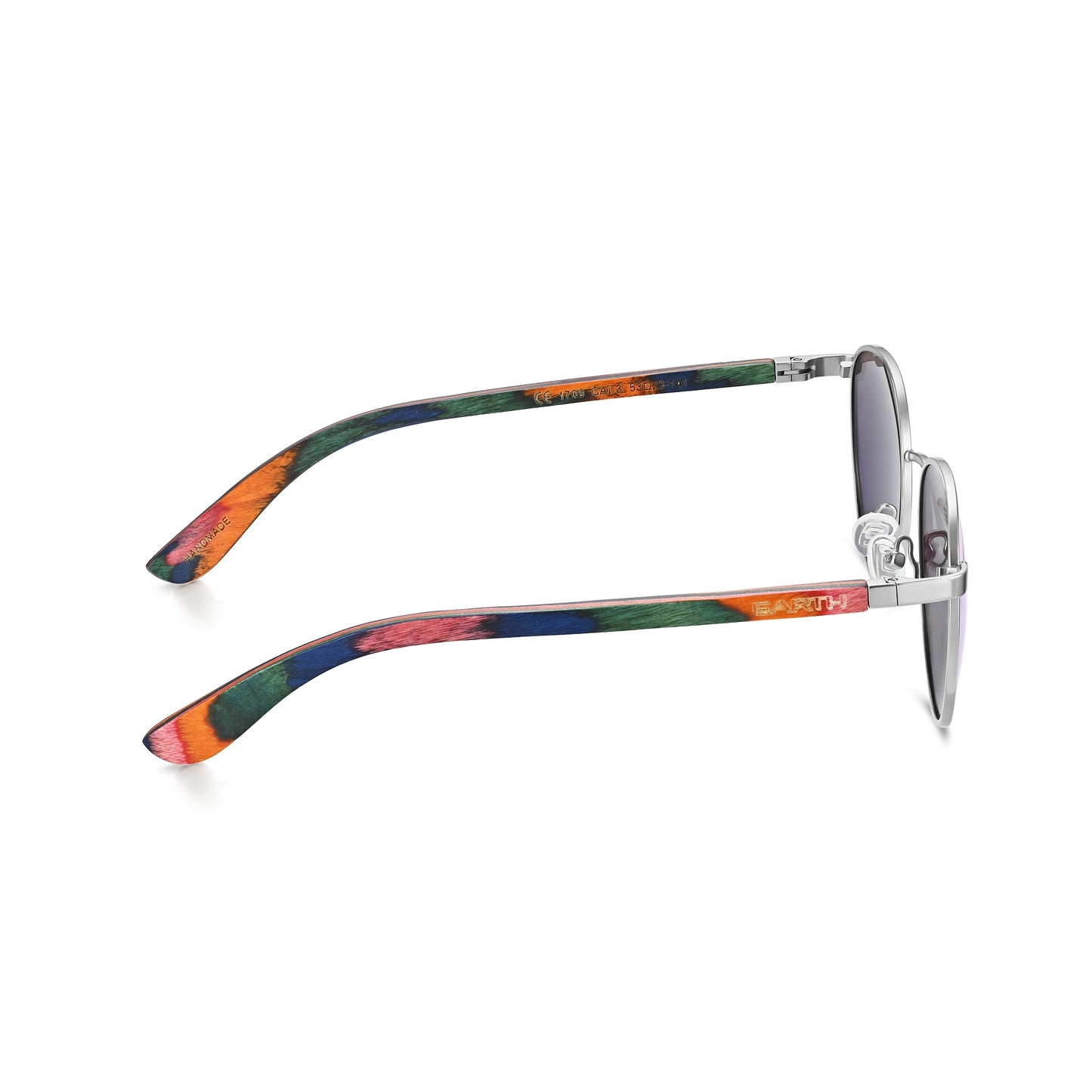 Earth Wood Boracay Polarized Sunglasses - Rainbow/Green - ESG605-4