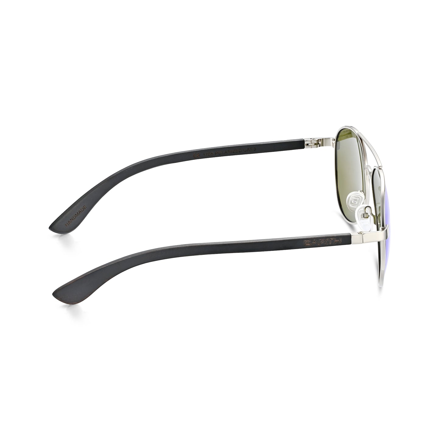 Earth Wood Sayulita Polarized Sunglasses - Dark Brown/Blue - ESG606-1