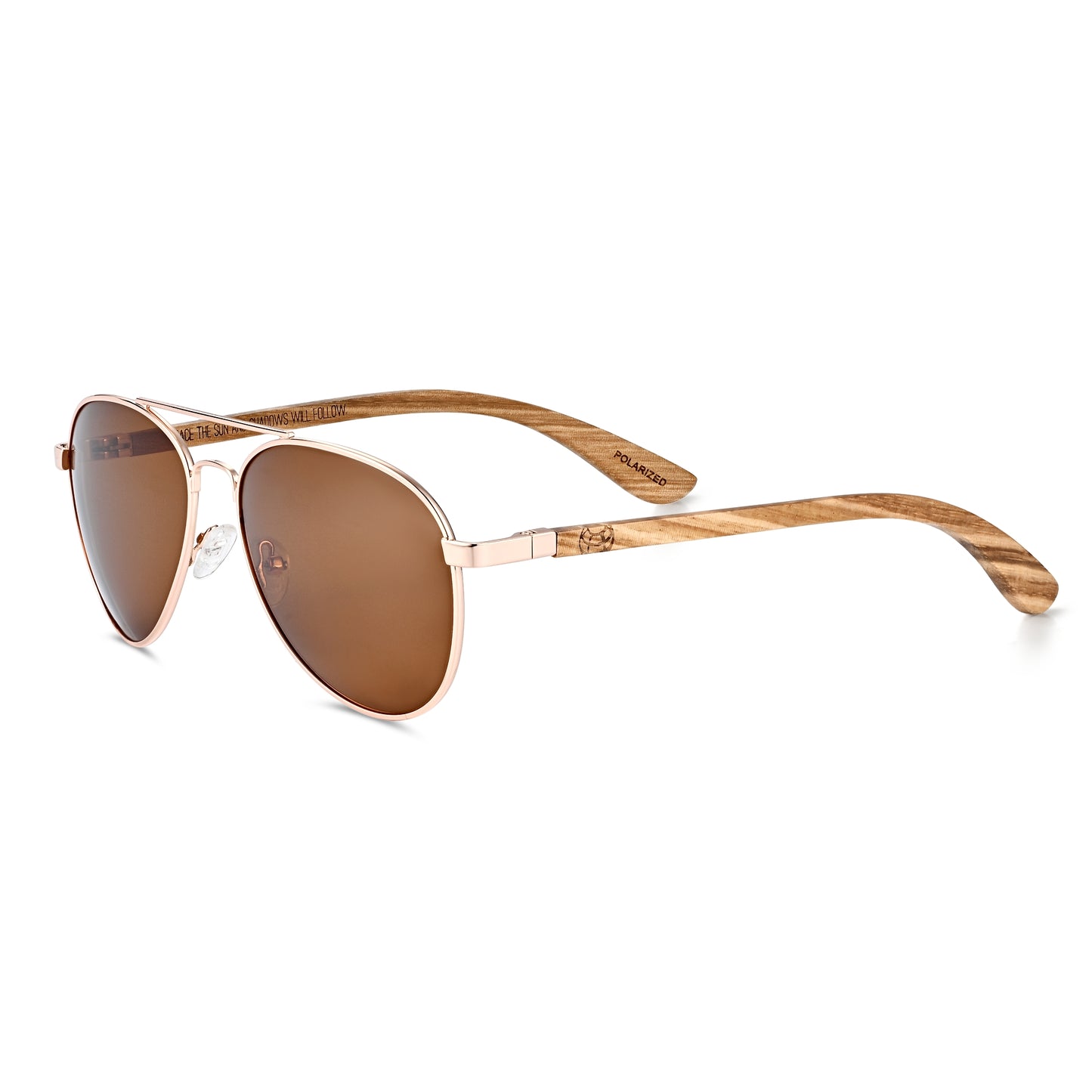 Earth Wood Sayulita Polarized Sunglasses - Zebra/Brown - ESG606-2