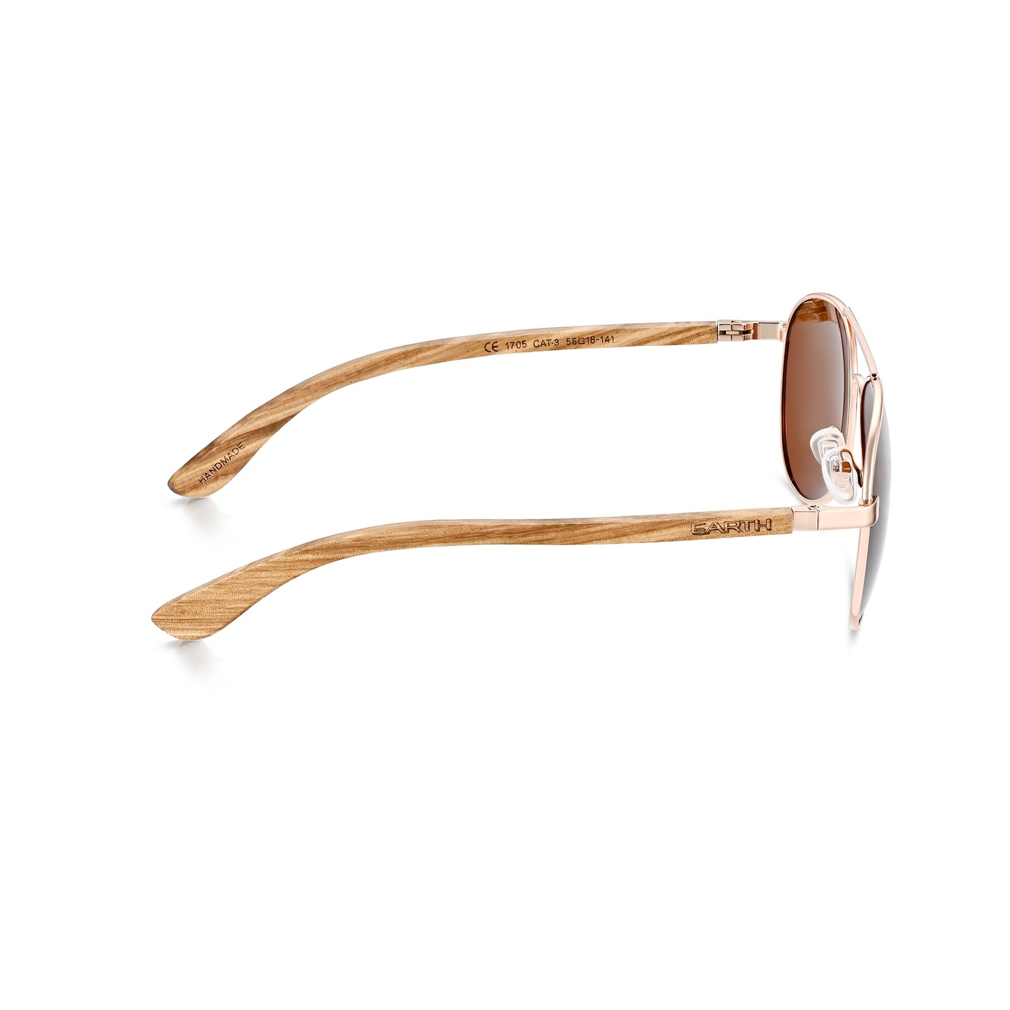 Earth Wood Sayulita Polarized Sunglasses - Zebra/Brown - ESG606-2