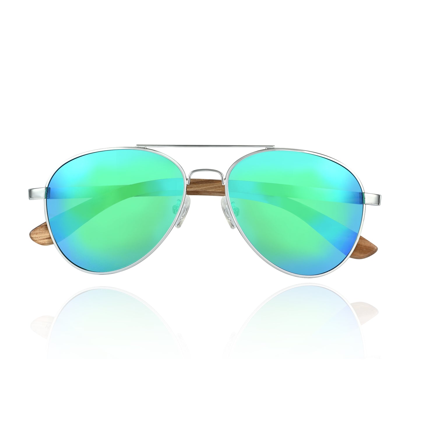 Earth Wood Sayulita Polarized Sunglasses - Brown/Blue-Green - ESG606-3