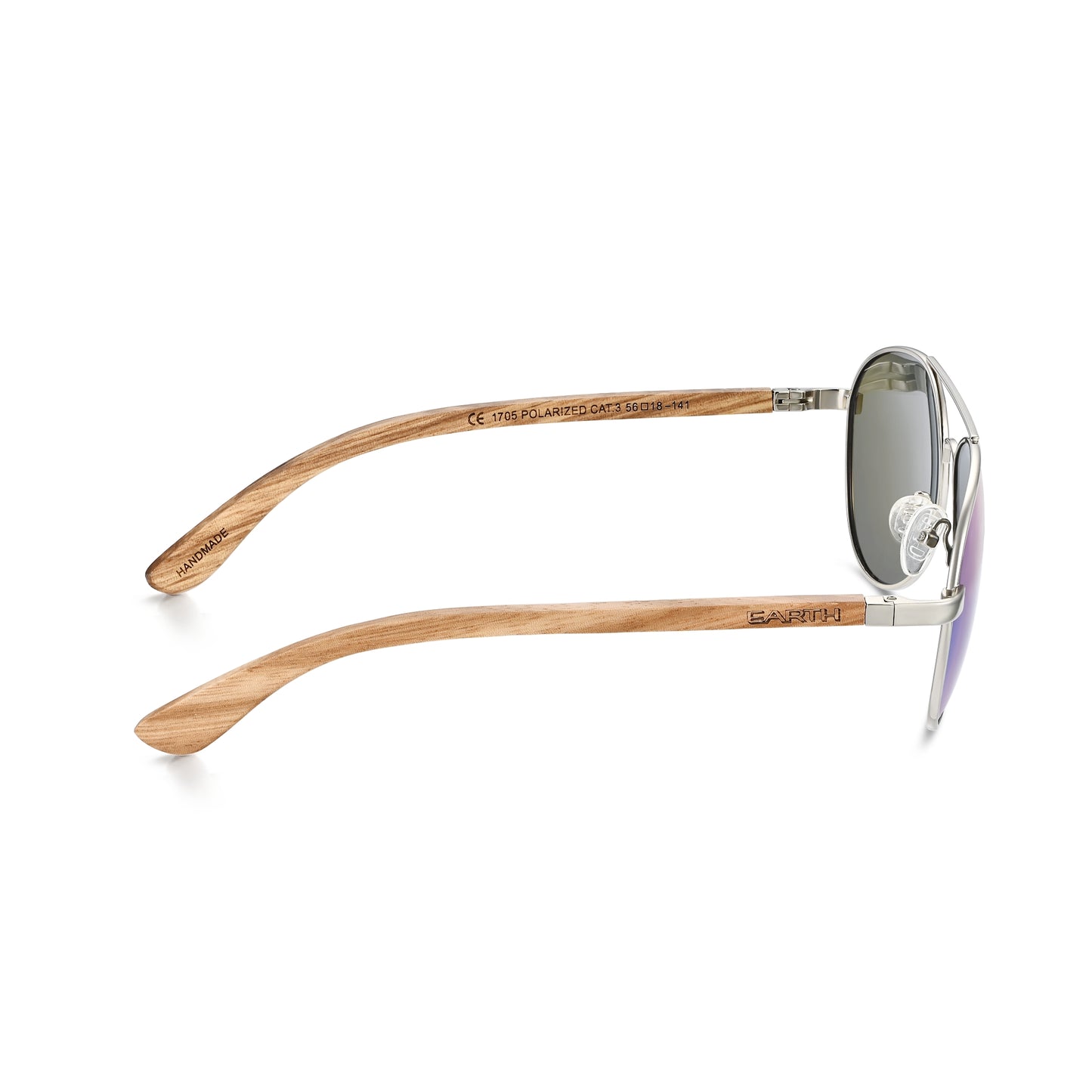 Earth Wood Sayulita Polarized Sunglasses - Brown/Blue-Green - ESG606-3