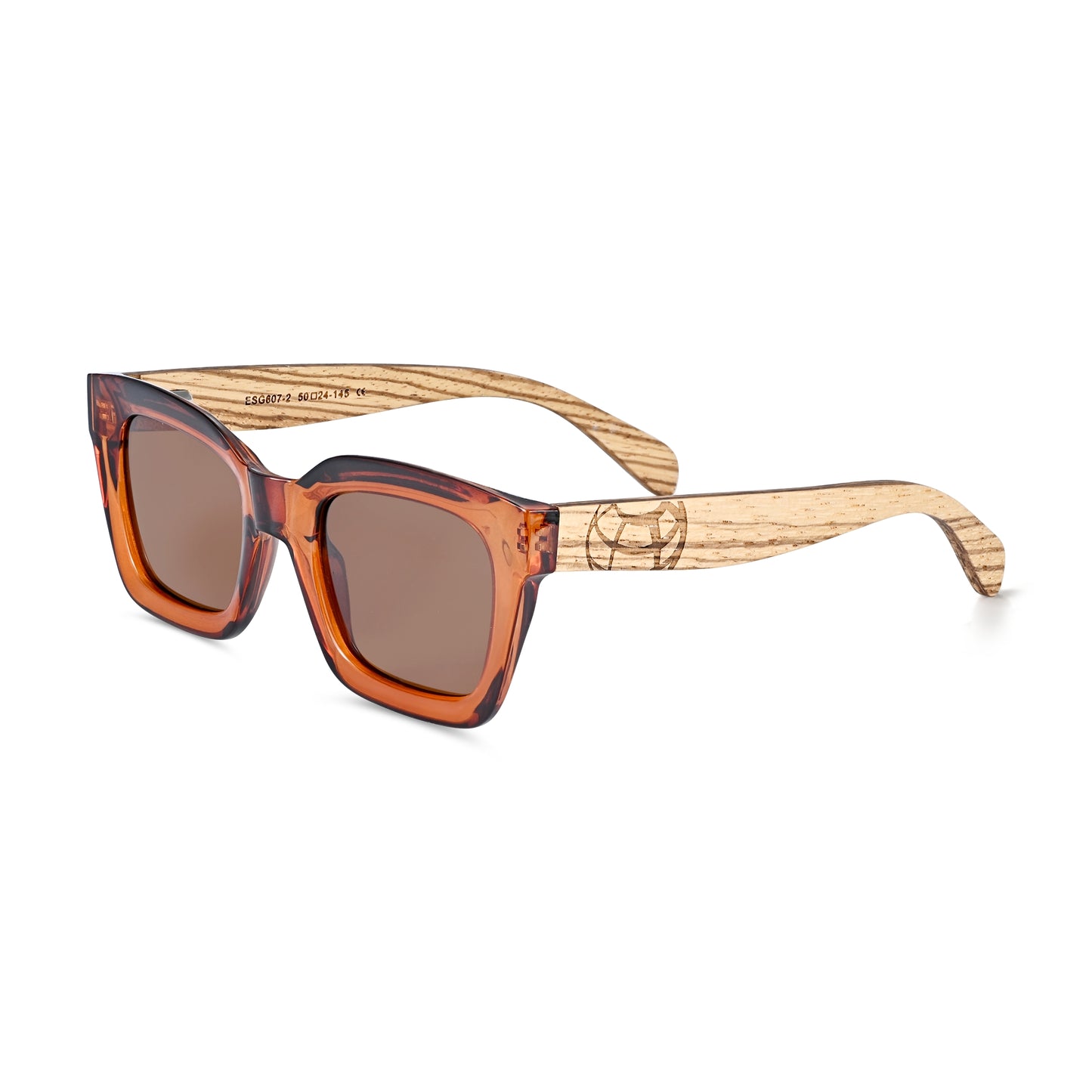 Earth Wood Antalya Polarized Sunglasses - Zebra/Brown - ESG607-2