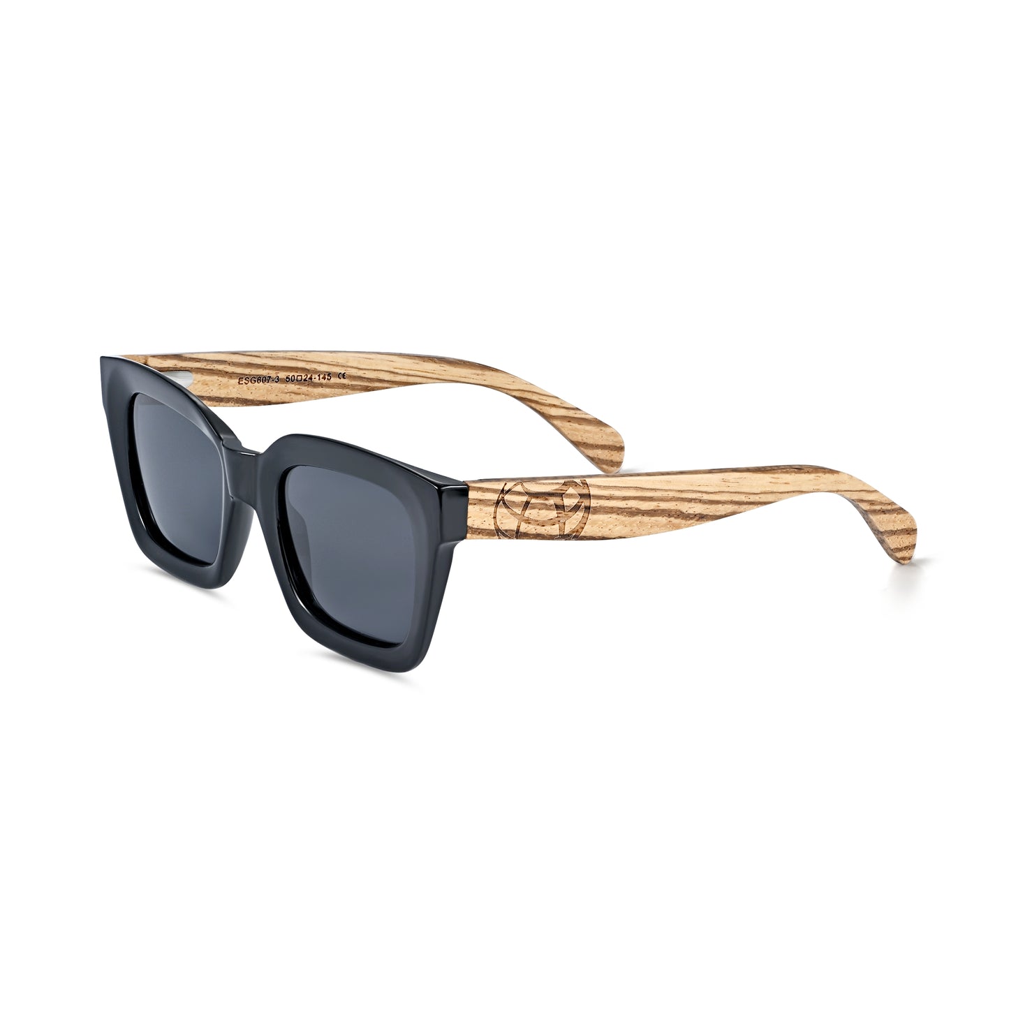 Earth Wood Antalya Polarized Sunglasses - Zebra/Grey - ESG607-3