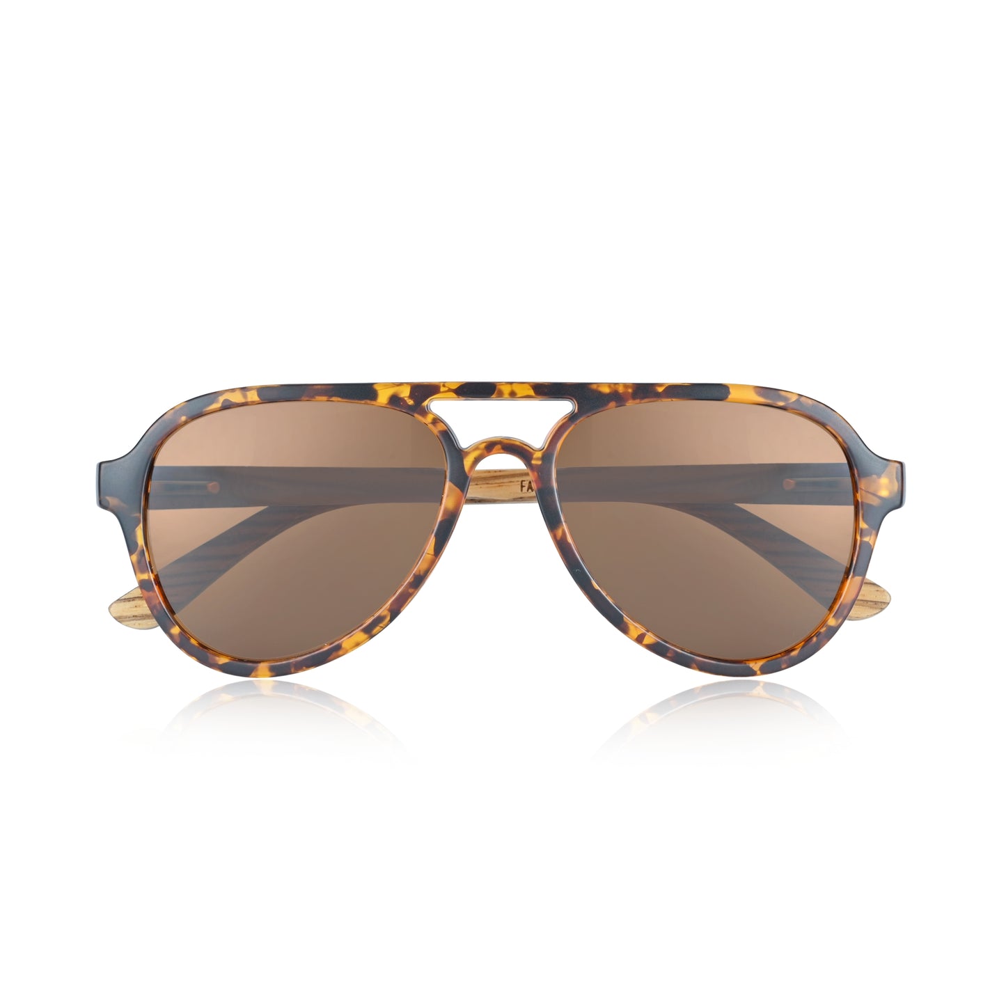 Earth Wood Mazatlan Polarized Sunglasses - Zebra/Brown - ESG608-3