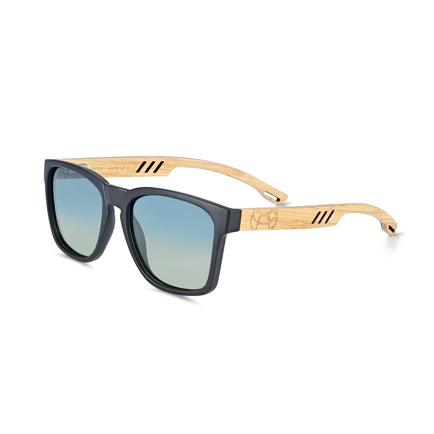 Earth Wood Haven Polarized Sunglasses - Bamboo/Blue-yellow - ESG610-1