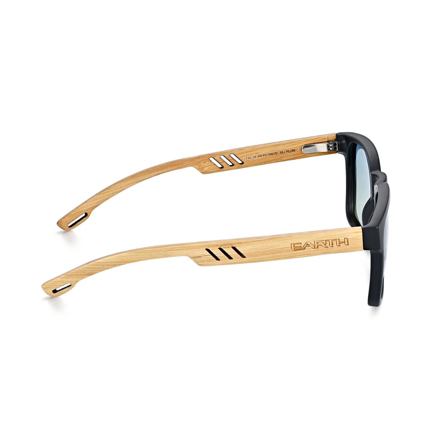Earth Wood Haven Polarized Sunglasses - Bamboo/Blue-yellow - ESG610-1