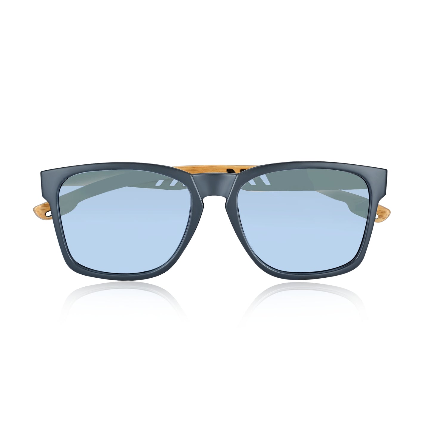 Earth Wood Haven Polarized Sunglasses - Bamboo/Silver - ESG610-4