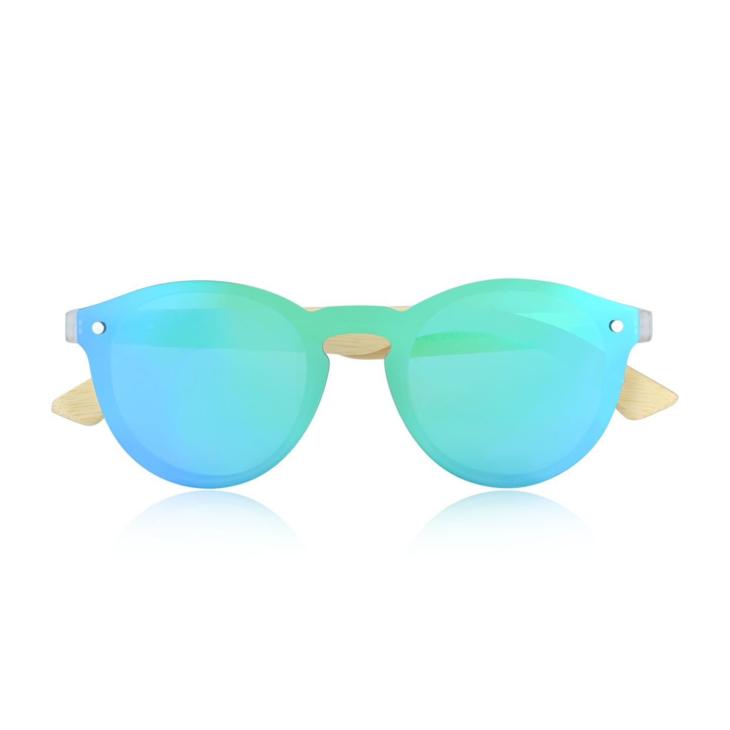 Earth Wood Tulum Polarized Sunglasses - Bamboo/Green - ESG611-1