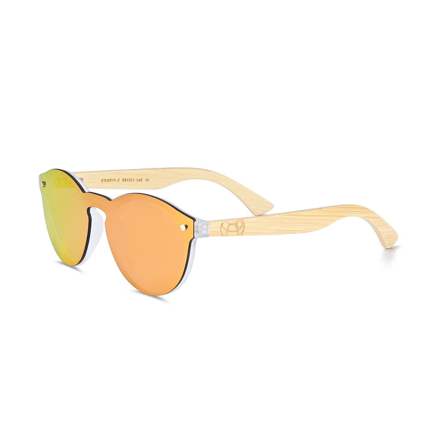 Earth Wood Tulum Polarized Sunglasses - Bamboo/Red - ESG611-2
