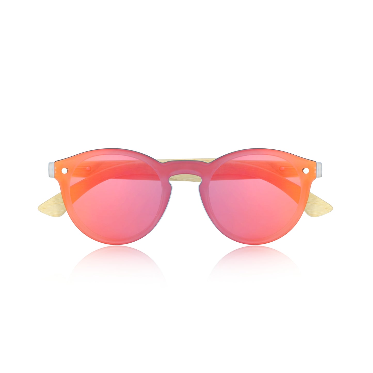 Earth Wood Tulum Polarized Sunglasses - Bamboo/Red - ESG611-2