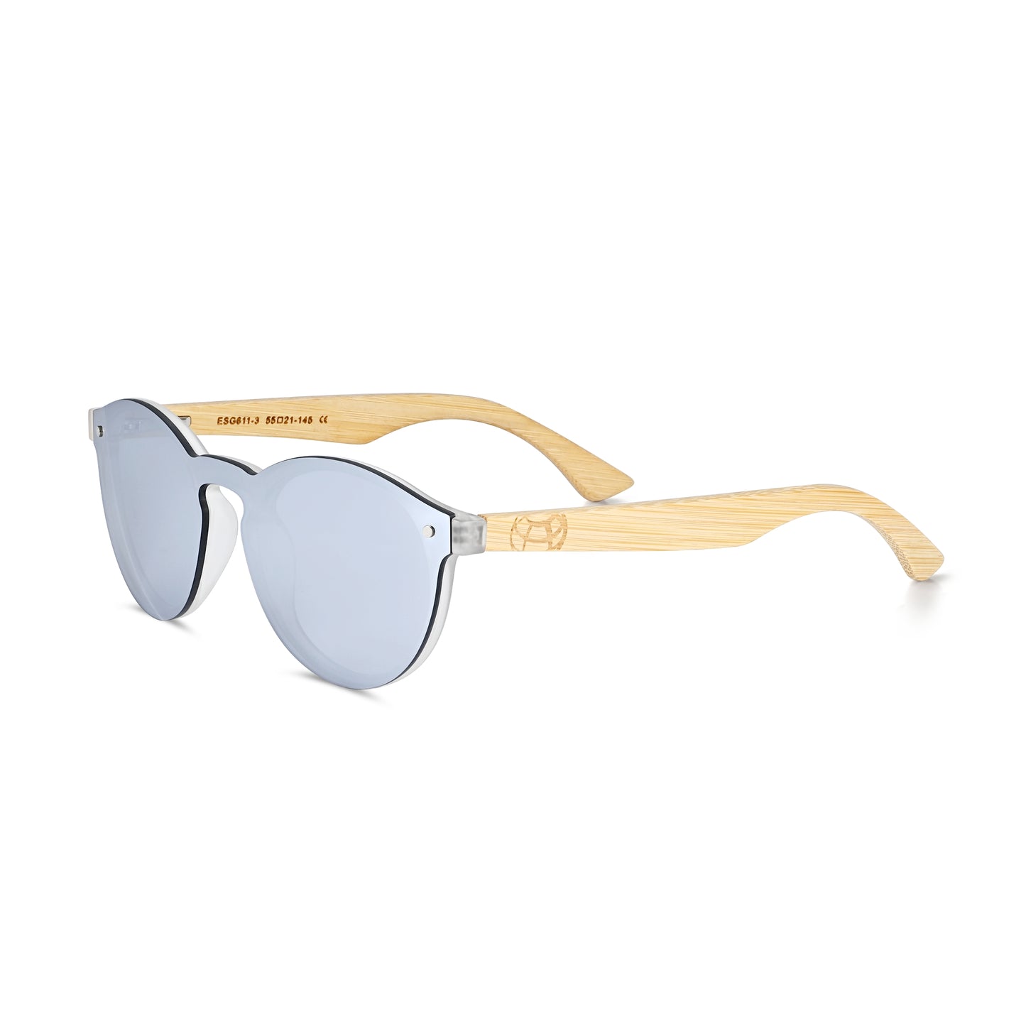 Earth Wood Tulum Polarized Sunglasses - Bamboo/Silver - ESG611-3