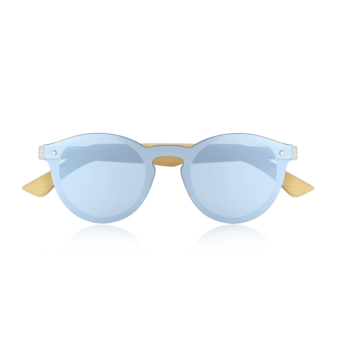 Earth Wood Tulum Polarized Sunglasses - Bamboo/Silver - ESG611-3