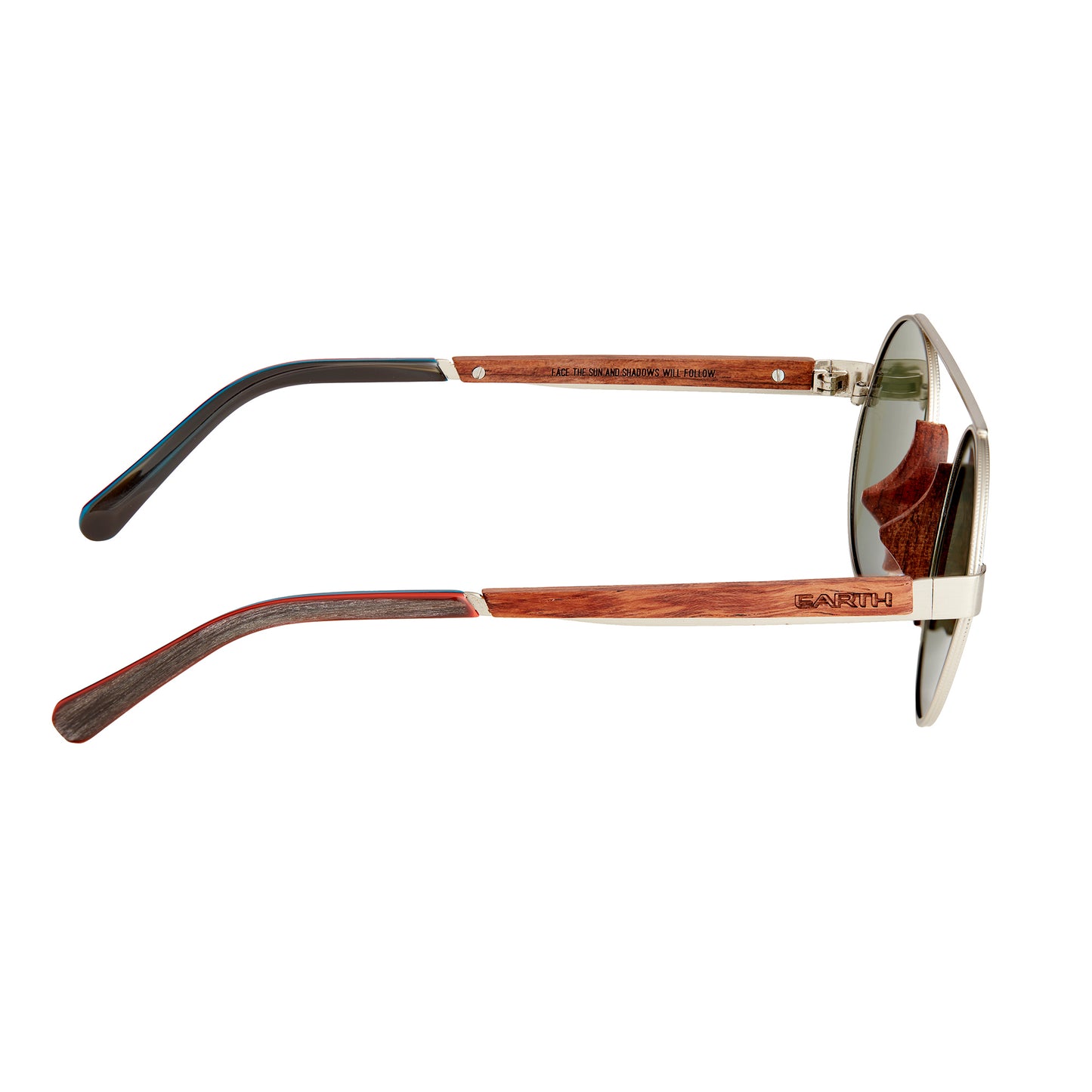 Earth Wood Anakena Polarized Sunglasses - Brown/Blue - ESG038R