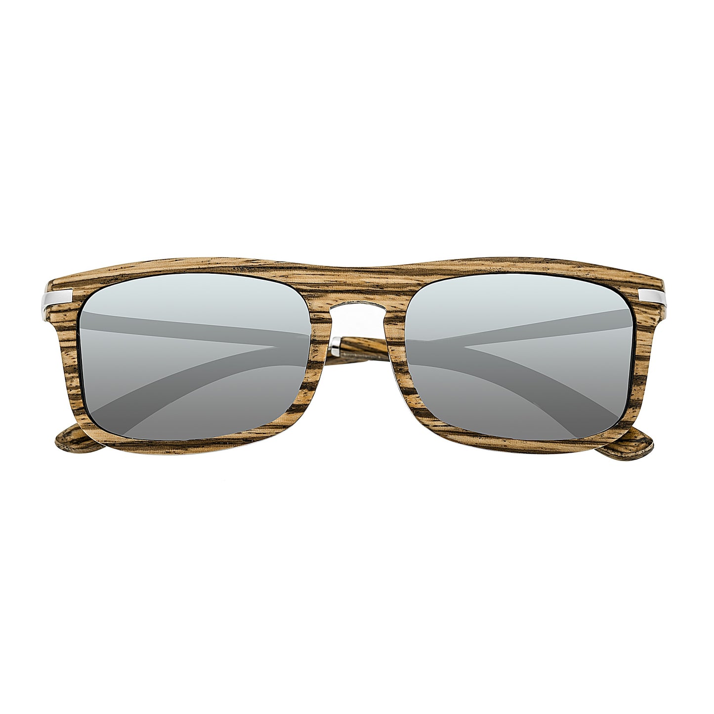 Earth Wood Queensland Polarized Sunglasses - Zebrawood/Grey - ESG011SL