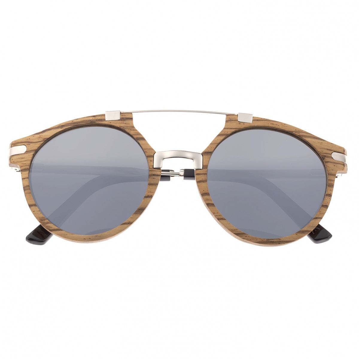 Earth Wood Petani Polarized Sunglasses - Zebra/Silver - ESG034ZW