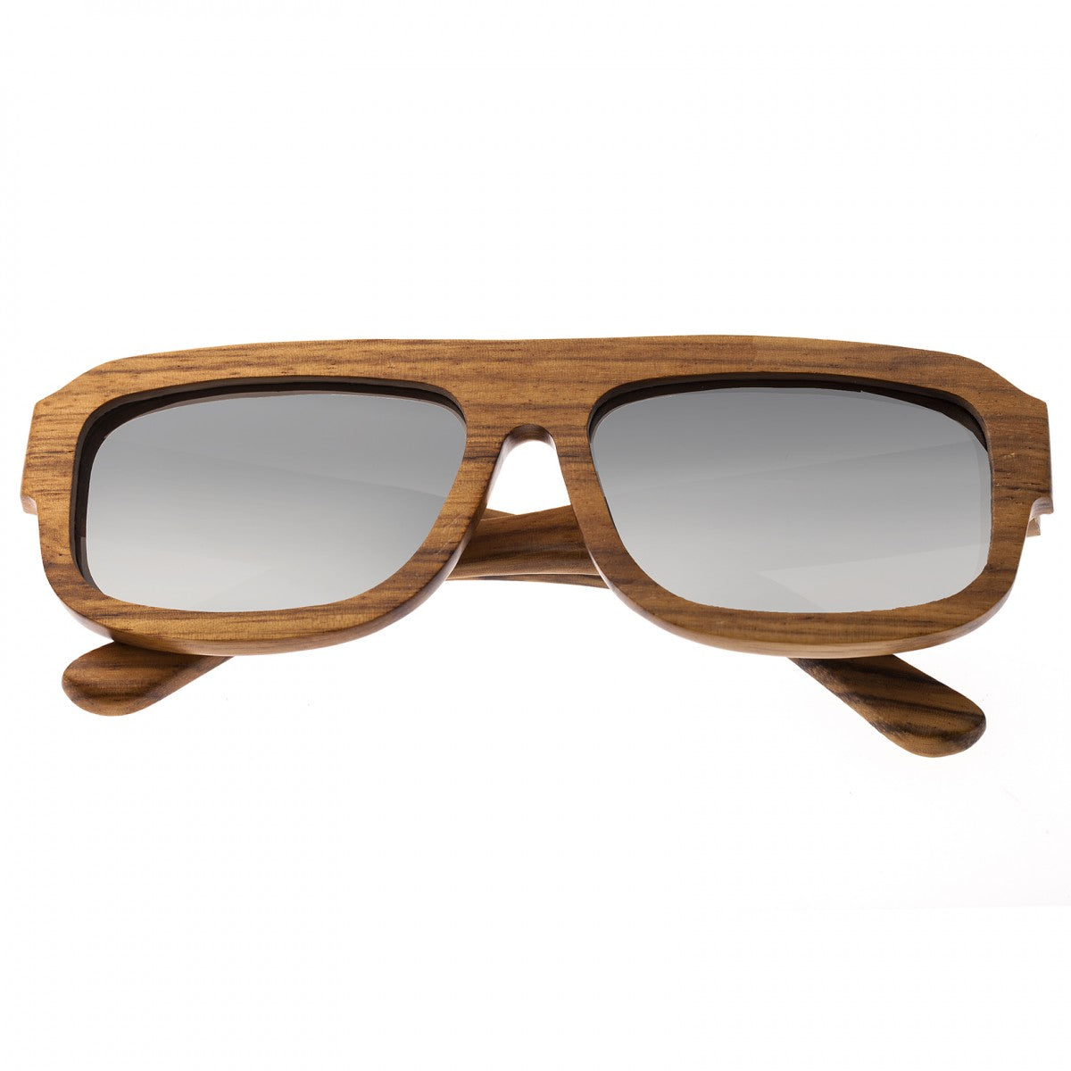 Earth Wood Daytona Polarized Sunglasses - Zebrawood/Silver - ESG025Z