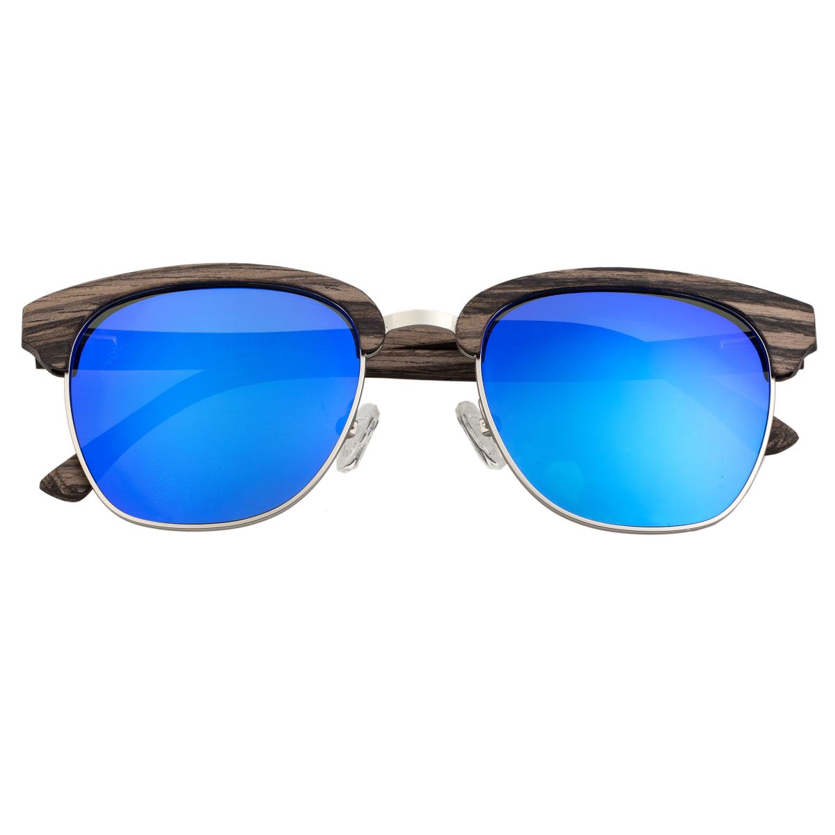 Earth Wood Sassel Polarized Sunglasses - Swiss Walnut/Blue - ESG045WS