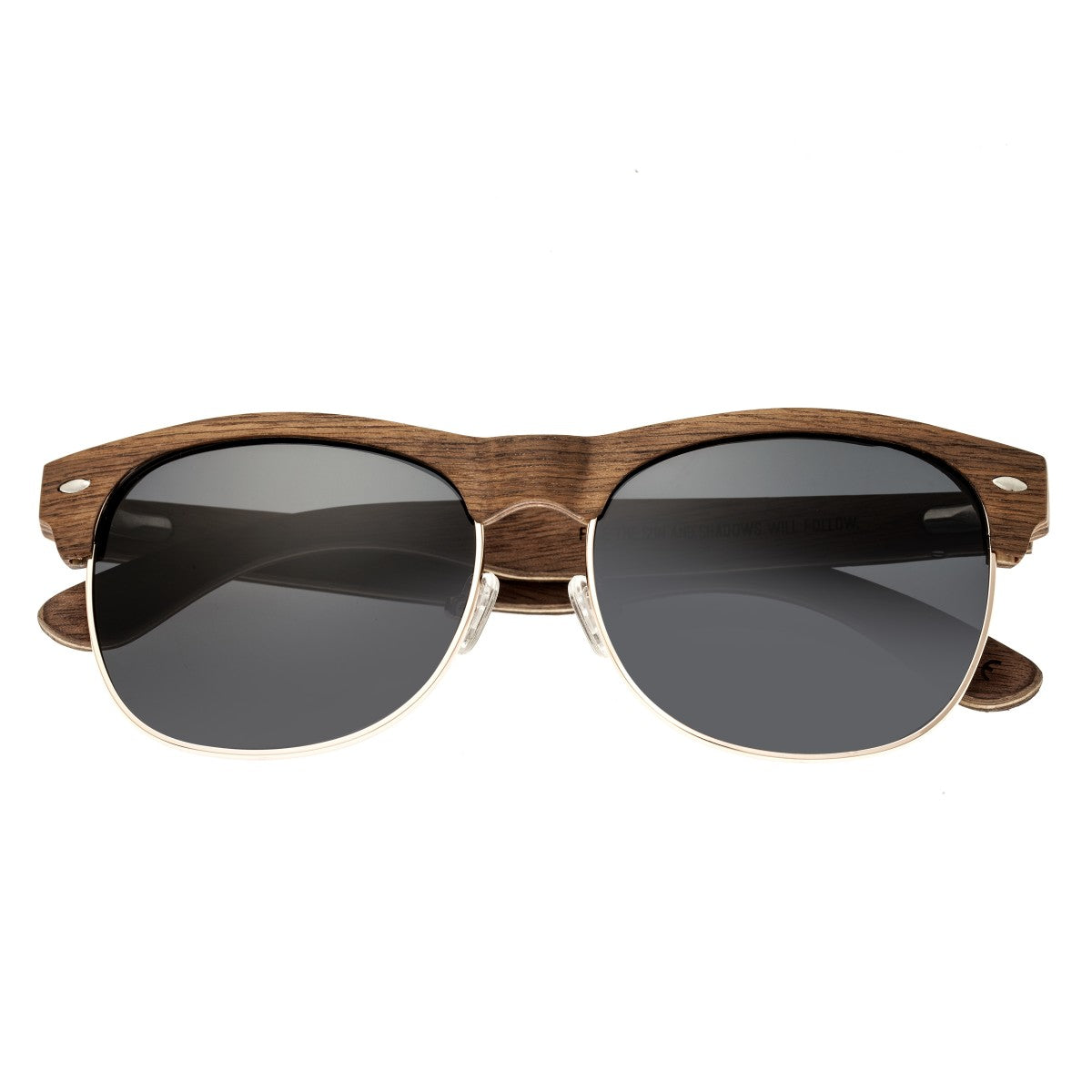 Earth Wood Moonstone Polarized Sunglasses - Walnut-Zebra/Black - ESG017WZ