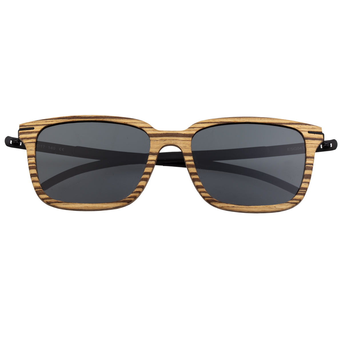 Earth Wood Doumia Polarized Sunglasses - Zebrawood/Black - ESG043ZB