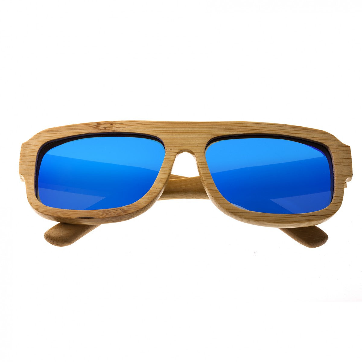 Earth Wood Daytona Polarized Sunglasses - Khaki/Blue - ESG025B