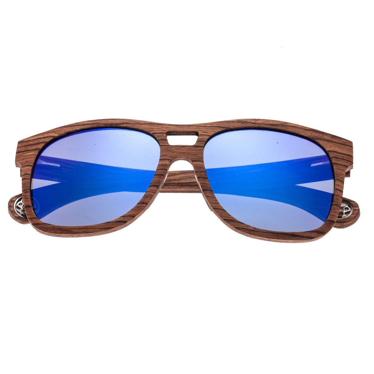 Earth Wood Las Islas Polarized Sunglasses - Red-Rosewood/Purple-Blue - ESG055R