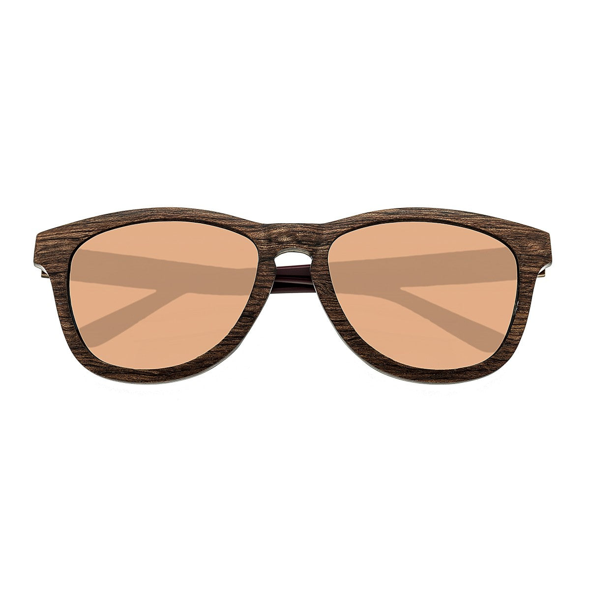 Earth Wood Cove Polarized Sunglasses - Zebra Rosewood/Rose Gold - ESG010RG