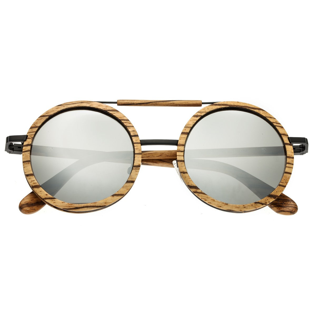 Earth Wood Bondi Polarized Sunglasses - Zebrawood/Silver - ESG003Z
